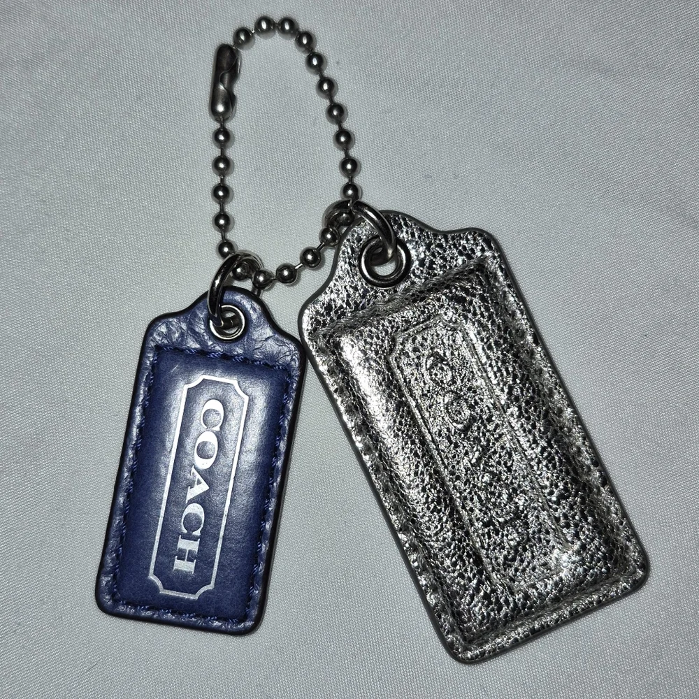 Coach Blue and Silver Leather Hangtags Set - Picture 4 of 4
